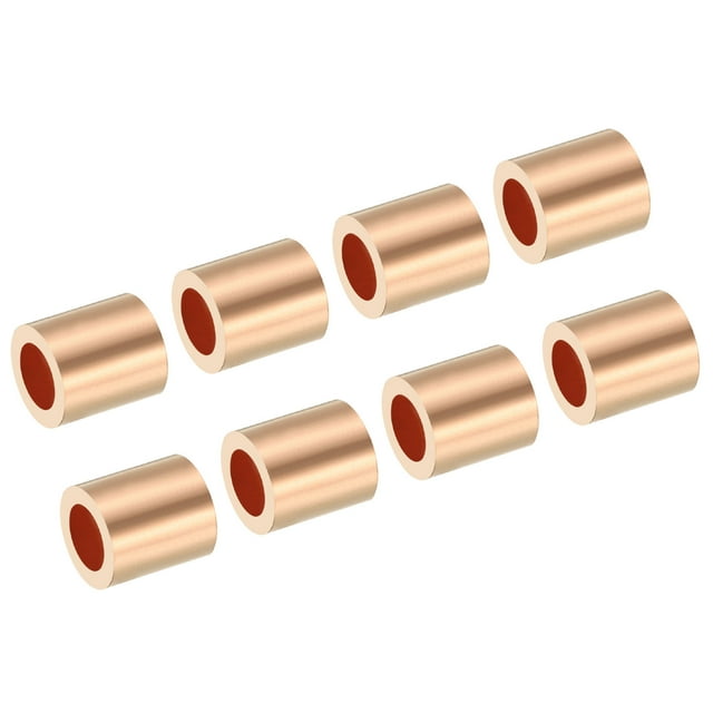 Unique Bargains 1/8'/3mm Wire Rope Stop Sleeve Copper Crimping Loop Sleeve End, Golden, 40 Pack
