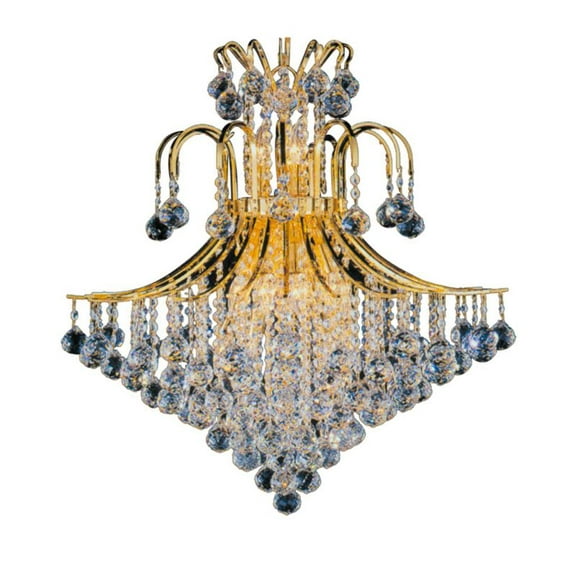 Artistry Lighting Toureg Collection 25"x31" Gold 15-Light Hanging Crystal Chandelier