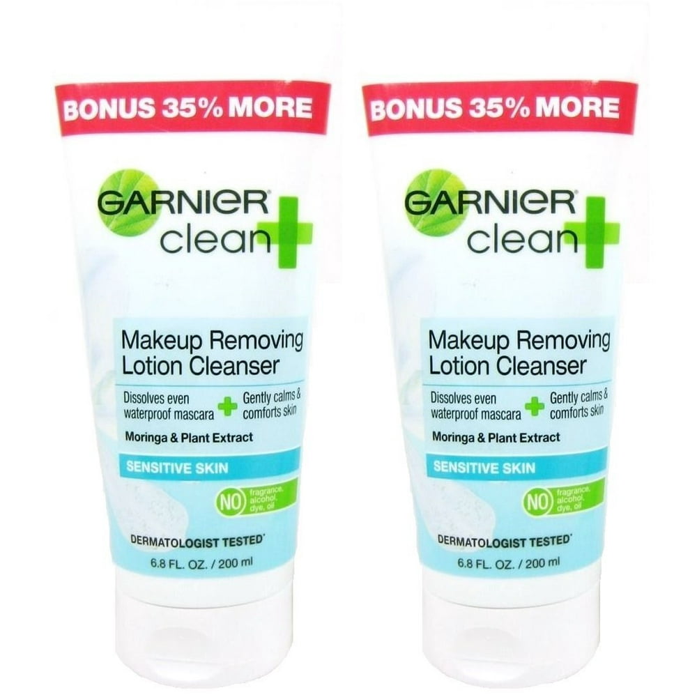 Garnier Clean+ Makeup Removing Lotion Cleanser, Sensitive Skin, 6.8 Ounce (Pack of 2) NEW