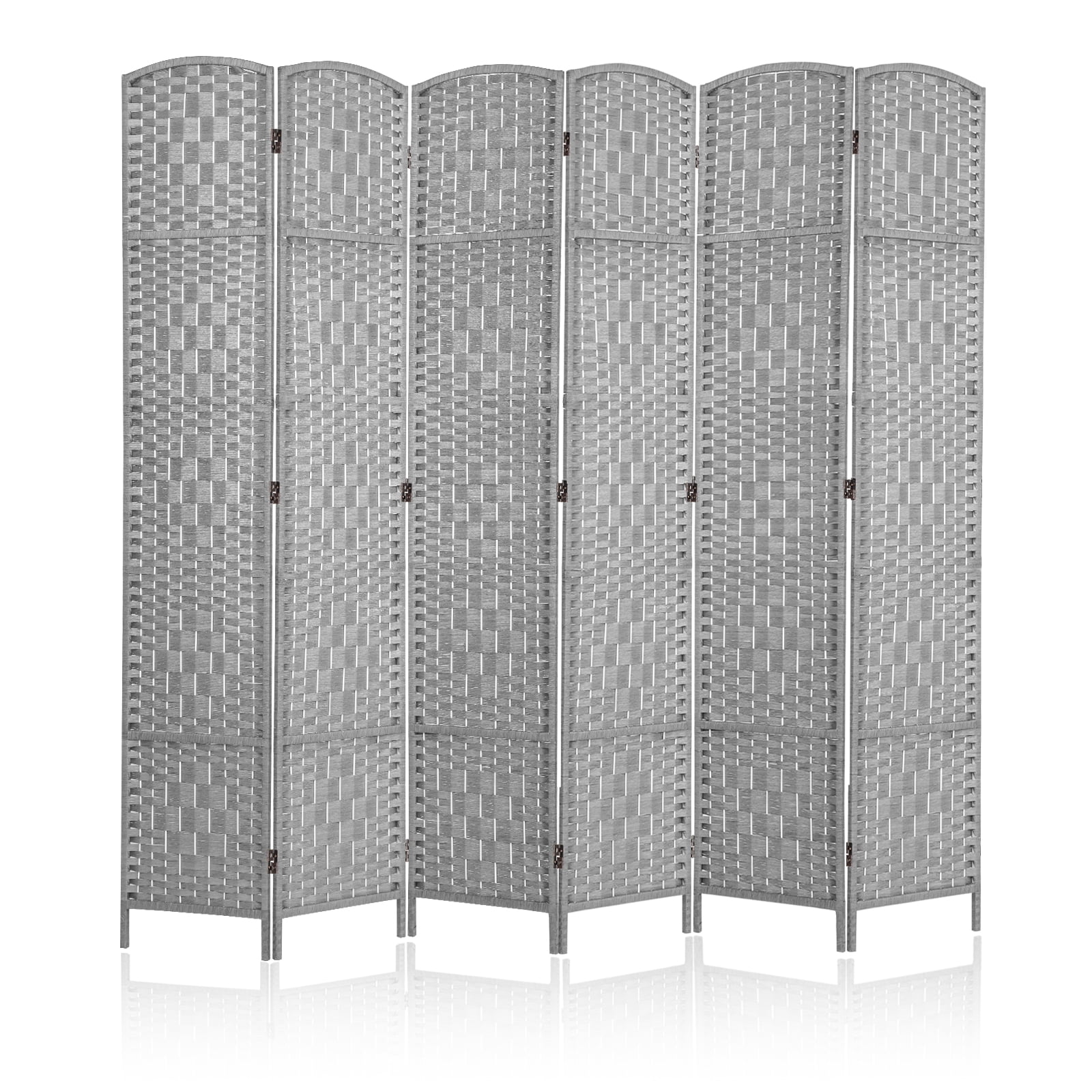 6Panel Room Divider, 6 ft Office Partition Walls Wood Divider Folding Portable Privacy Screen
