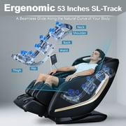 4D Full Body Massage Chair with Electric Footrest Zero Gravity Shiatsu Recliner with Heating, Thai Stretch, SL Track, Black - Upgrade Model (R8089 )