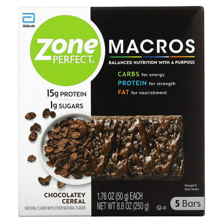ZonePerfect MACROS Bars Chocolatey Cereal 5 Bars 1.76 oz (50 g) Each Pack of 3