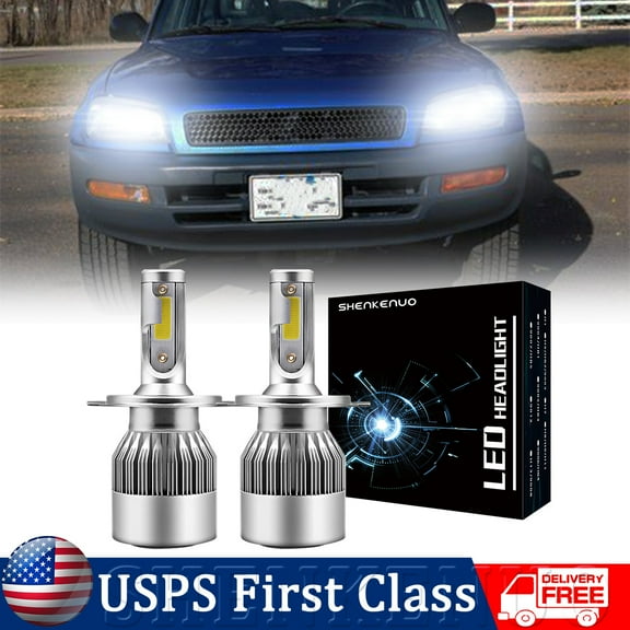 For Toyota RAV4 1996 1997 LED Headlight H4 Bulb High/Low Dual Beam White （2pcs）