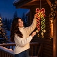 thumbnail image 4 of Christmas Hanging LED Light Bow Spiral Design Warm Glow Decoration for Porch Entryway Doorway Outdoor Holiday Display, 4 of 5