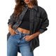thumbnail image 2 of Chaqueta Vaquera de Mujer Oversize Estilo Boyfriend con Botones, Larga y Abertura Lateral. Chaqueta Vaquera Zimbaplatinum. Gris L, 2 of 9
