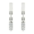 thumbnail image 4 of 0.84 ct Lever-Back Hoop Earrings for Women | 2.5mm Round Cut White Sapphire | 18K White Gold, 4 of 5