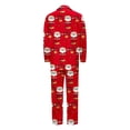 thumbnail image 4 of 2025 Family Satin Christmas Pajamas Sets Silk Satin Button Down Sleepwear Holiday Casual Loungewear Soft Xmas Silk Pjs 2 Pcs Outfits (Dad, Red, Size L), 4 of 8