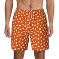 thumbnail image 2 of Picia Dots On Orange Background pattern Mens Swim Trunks with Compression Liner Stretch Beach Shorts Quick Dry with Zipper Pockets No-Chafing Board Shorts-Medium, 2 of 9