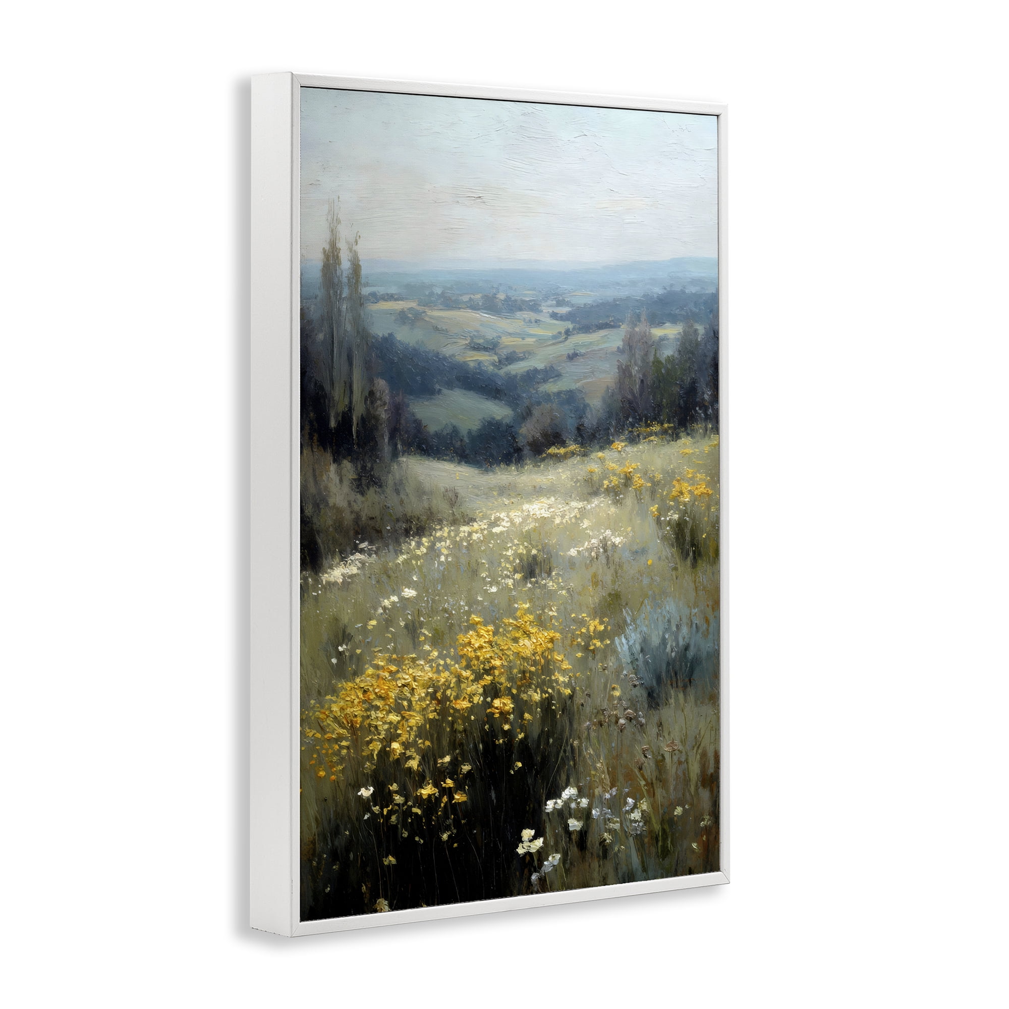 Stupell Industries Sporadic Meadow Flowers White Framed Giclee Art, design by Petal Prints Design
