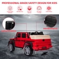 thumbnail image 5 of 12V Powered Ride on Car, Mercedes-Benz G650 Ride On Truck with Remote Control, Rear Wheel Suspension, Safety Belt, MP3 Player, Bluetooth, LED Lights, Ride on Toy for 3-8 Years Boys Girls, Red, 5 of 9