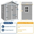 thumbnail image 3 of ELPOSUN Outdoor Storage Shed 6x4.5 ft, Resin Outside Sheds & Outdoor Storage Plastic for Trash Can, Bike, Lawnmower, Generator, Tool Shed with Lockable Door for Backyard, Lawn, Patio, Grey & White, 3 of 8