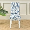 thumbnail image 3 of Chair Covers for Dining Room Set of 4, Printed Stretch Spandex Dining Chair Covers, Washable Removable Parsons Chair Slipcovers Protector for Dining Room, Kitchen, Hotel (4PCS, Flower), 3 of 6