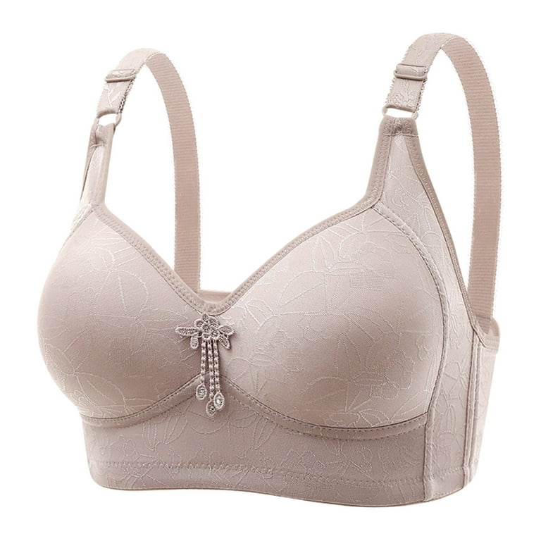 Push up Bras for Women Button Shapin Adjustable Shoulder Strap Everyday Bra  Gray 44