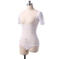 thumbnail image 2 of Long Sleeve Bodycon Gauze Top  Sheer Pure Mesh T Shirts Sexy Adult Bellydance Costumes Carnival Outfit Open Bust Leotard,Short,White,2- Summer,Semi-Opaque, 2 of 4