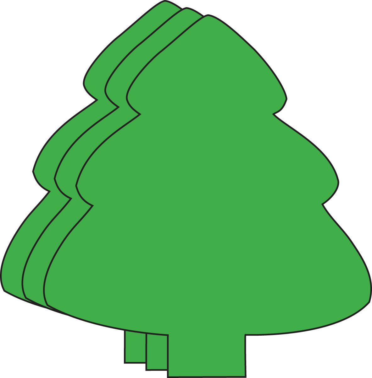 Large Single Color Evergreen Tree