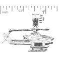 thumbnail image 2 of Rhodium Plated 925 Sterling Silver Cobra Helicopter Pendant, 2 of 5