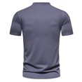 thumbnail image 4 of ZVNAΖH Men's Short Sleeve Button Stand Up Collar T-shirts Comfy Solid Daily Tops Basic Tees Summer Wear, M-2XL, 4 of 9