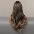 thumbnail image 2 of Pelucas europeas y americanas, cabello largo y rizado para mujer, ondas grandes, temperamento gradual, cabello medio rizado, fibra de seda de alta temperatura, 24 pulgadas al día, 2 of 5