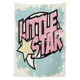 thumbnail image 3 of Ambesonne Popstar Party Tablecloth Rectangular Table Cover, Grunge Retro Star, 52"x70", Pale Pink Pale Blue, 3 of 4