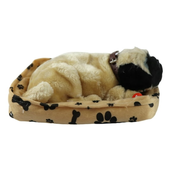 Realistic Sleeping Plush Breathing Dog Animals Toy with Mat Stuffed Toy Interactive Pet Toy Puppy Dolls for Kids Adults