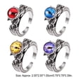 thumbnail image 3 of Qarigey Anillo con abalorio de personalidad, diseño único, suministro de joyería de aleación gótica, anillos abiertos estereoscópicos masculinos Ropa, zapatos y accesorios Miscelánea Azul Qarigey AP010671-02B, 3 of 6
