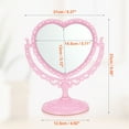 thumbnail image 3 of Unique Bargains Love Heart Shaped Double Sided 360° Rotating Makeup Mirror 1 Pc Pink, 3 of 7