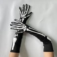 thumbnail image 2 of Halloween Skeleton Gloves,Full Finger Skeleton Pattern Gloves Cosplay Costume Accessories for Men Women Adults a Great Halloween Gifts, 2 of 6