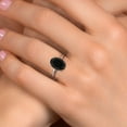 thumbnail image 4 of Gem Stone King PLAT-900 Platinum Black Onyx Engagement Ring for Women | 2.50 Cttw | Oval 10X8MM | Gemstone December Birthstone | Size 6, 4 of 6