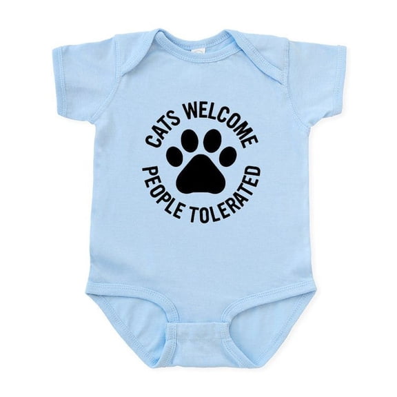 CafePress - Cats Welcome People Tolerated Baby Light Bodysuit - Baby Light Bodysuit, Size Newborn - 24 Months