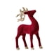 thumbnail image 3 of Figuras de renos navideños flocados, decoración navideña, centros de mesa, estatuas de ciervos estilo A rojo, 3 of 8