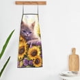 thumbnail image 5 of Zufioo Daisy Sunflower Lazy Cat Print Tie-up Apron, Unisex Kitchen Apron - Oil-proof, Stain-proof and Waterproof, Suitable for Restaurants and Service Industries-One Size, 5 of 9