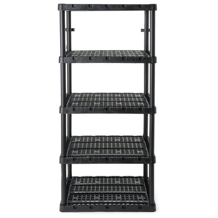 

DaiZuY 5 Shelf Knect-A-Shelf Ventilated Extra Heavy Duty Storage Unit Organizer System for Home Garage Basement and Laundry Black