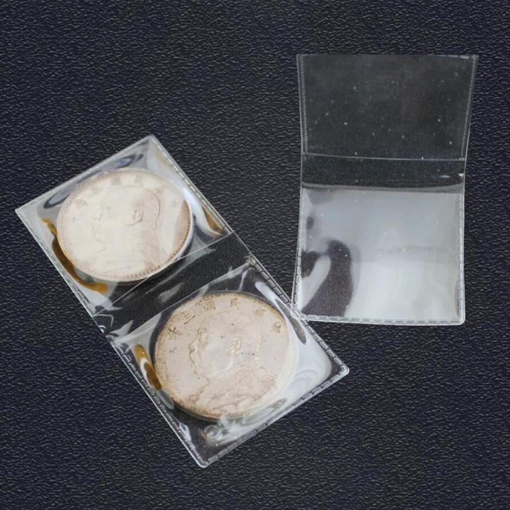 NATEFEMIN 100x Display & Protect Coins Quality Vinyl Coin Flips, Designed for Optimal Visibility & Safety