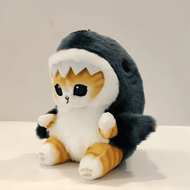Lindo tiburón gato muñeco de peluche colgante hermosa habitación y coche camarones gato decoración colgante apertura vacaciones niños y niñas regalo