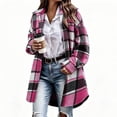 thumbnail image 5 of Women's Oversized Long Sleeve Lapel Button Shirt Jacket Casual Fall Winter Outerwear Coat, 5 of 8