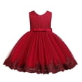 thumbnail image 6 of CYRBOKO Flower Girl Dresses, A-line Princess Sleeveless Birtyday Mesh Dresses Red Size 5-6 T, 6 of 6