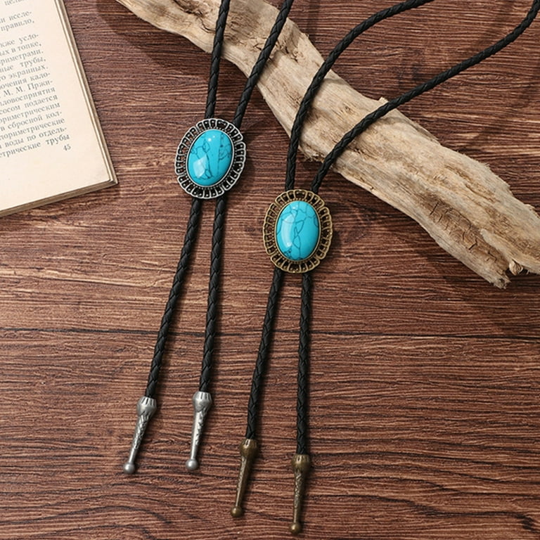 WINDLAND Boho Pattern Shoestring Tie Bola-Tie Western