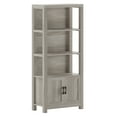 thumbnail image 3 of Martha Stewart Hutton Four Tier Shaker Style Bookcase with Storage Cabinet in Gray Washed Wood with Oil Rubbed Bronze Hardware, 3 of 16