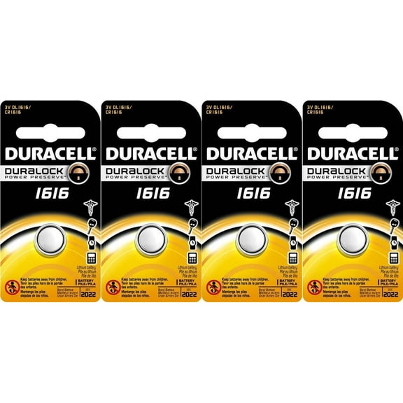 Duracell D1616 3V Security Battery, 4 Pack
