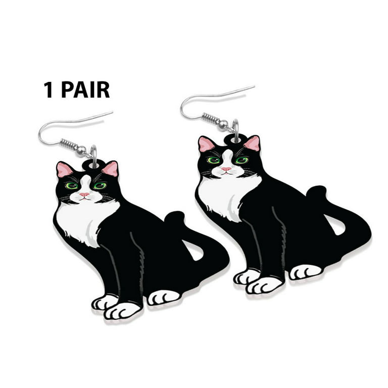 Hesroicy 1 Pair Pendant Earrings Sweet Personality Ear Decoration Funny  Cartoon Cat Girls Hook Earrings Jewelry Accessory 