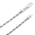 thumbnail image 2 of 2.8mm Rhodium Plated Twisted Rope Chain Necklace, 24 inches, 2 of 7