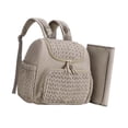 thumbnail image 4 of Bolsa de pañales para bebé, mochila para pañales para mujer, elegante bolsa de pañales de viaje multifuncional para mamá, bolso para bocadillos, mamá Marrón, 4 of 9