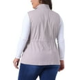 thumbnail image 4 of DARING DIVA Women's Plus Cargo Drawstring Waist Sleeveless Jacket 4X Light Gray, 4 of 6