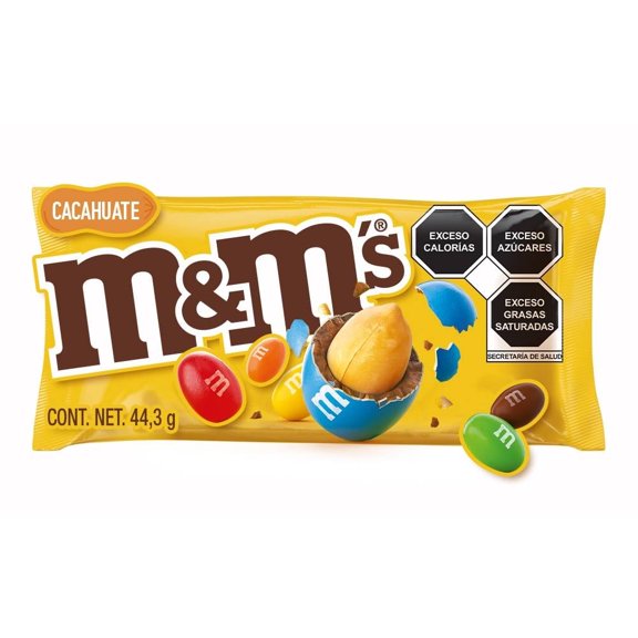 Chocolate con leche M&M's confitados con cacahuate 44.3 g