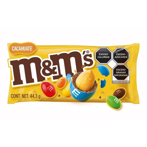 Chocolate con leche M&M's confitados con cacahuate 44.3 g