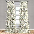 thumbnail image 2 of Floral Window Curtains, Watercolor Autumn Season Foliage Leaves Repeated Pattern Gingko Artwork, Lightweight Decor 2-Panel Set with Rod Pocket, Pair of - 28"x63", Sage Green Dark Mustard, by Ambesonne, 2 of 3