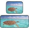 thumbnail image 7 of SKYSONIC 2PCS Green Sea Turtle Kitchen Rug and Mat Summer Vacation Floor Runner Rug Anti Fatigue Non Slip Comfort Mat for Doormat Laundry Room Hallway 19.7"x27.6"+19.7"x47.2", 7 of 7