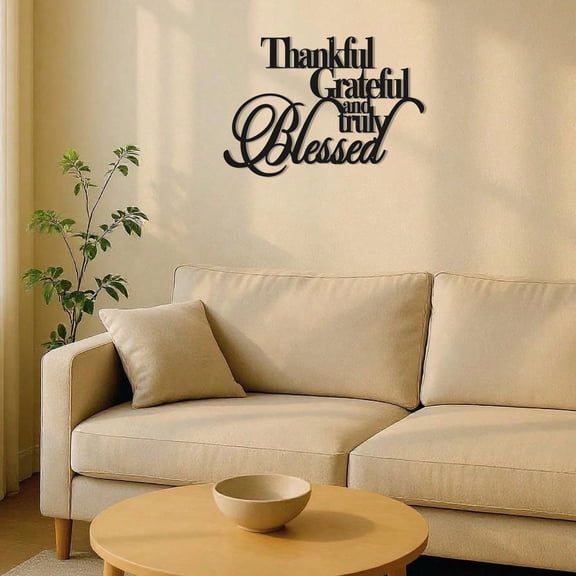 "Personalized 'Thankful Grateful Blessed' Metal Wall Art – Custom Iron Sign for Home Decor, Farmhouse Wall Decor, Bedroom, Living Room, Bathroom, Kitchen, Halloween & Housewarming Gift",home decor