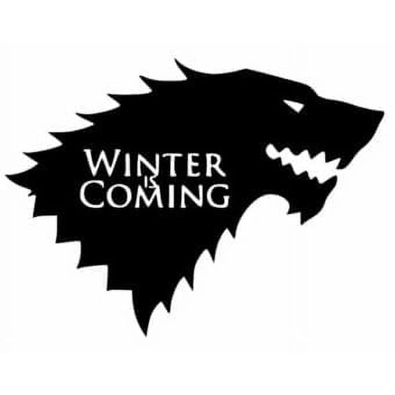 Winter Is Coming Game Of Thrones Inspired Decal Sticker | 7-Inches By 5-Inches | Black Vinyl