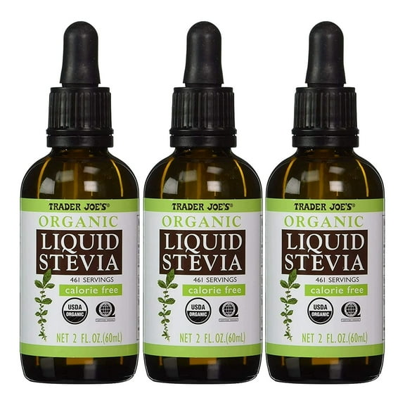 Trader Joe's Organic Liquid Stevia Sweetener, 2 fl oz Bottles, Pack of 3